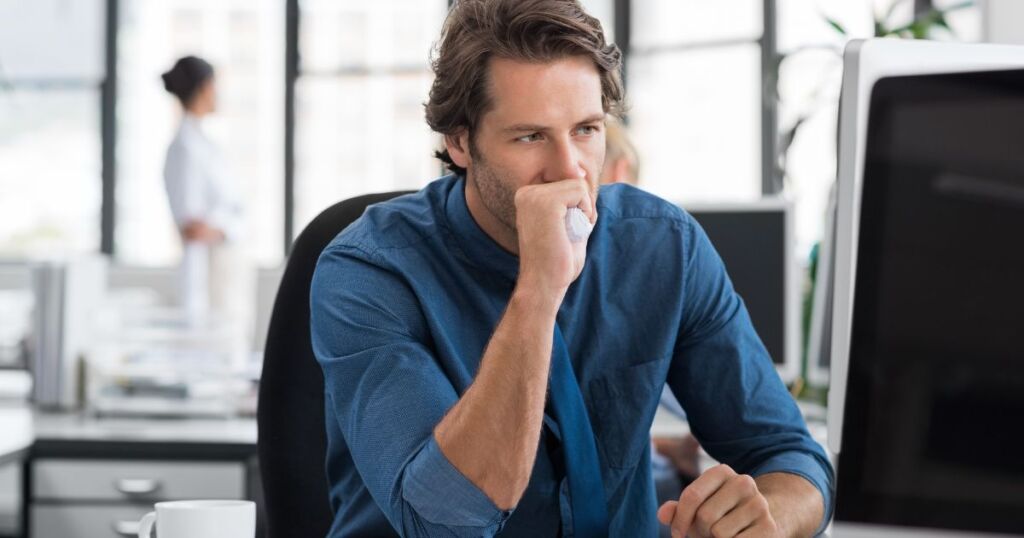 man in financial stress