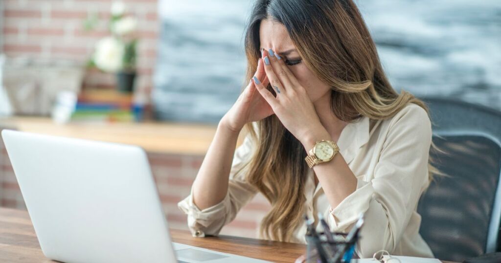 woman in financial stress